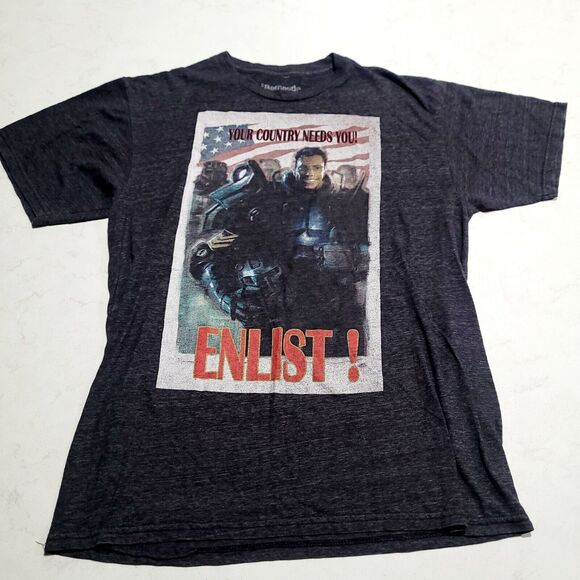 FALLOUT BROTHERHOOD OF STEEL ENLIST! Poster Graphic T-SHIRT Medium - Picture 1 of 6